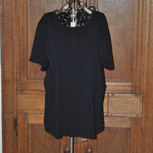 Womans Black Cotton Tee